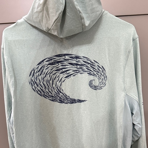 Costa Men’s Sz XL Light Green Long Sleeve hoodie with zipper pocket - Picture 6 of 9